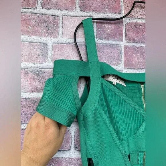 House of CB Caltina Bandage Mesh Bardot Cut out Mini Dress Size Small - Picture 7 of 13